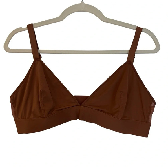 Parade Lightweight Smooth Bralette Brown Large Classic Lounge Comfort Stretch - Picture 1 of 3